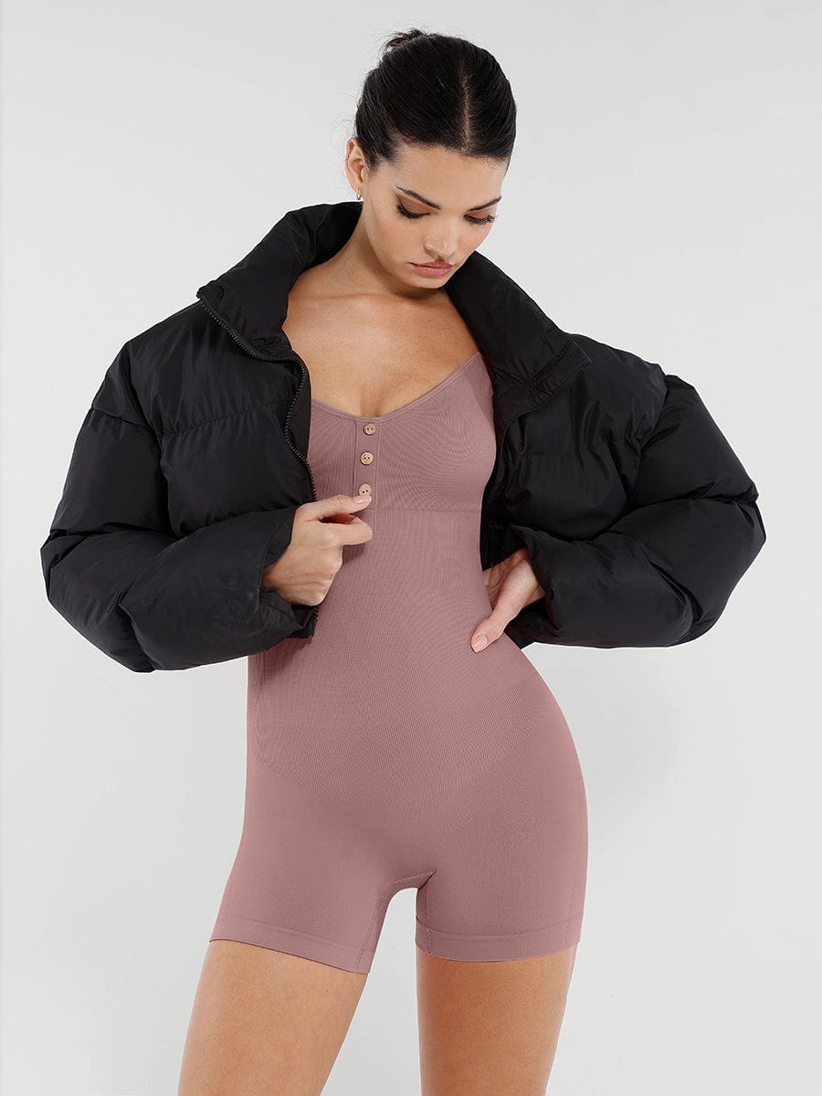 אוברול מחטב Seamless עם תמיכת חזה חיטוב מותניים ובטן והרמת ישבן