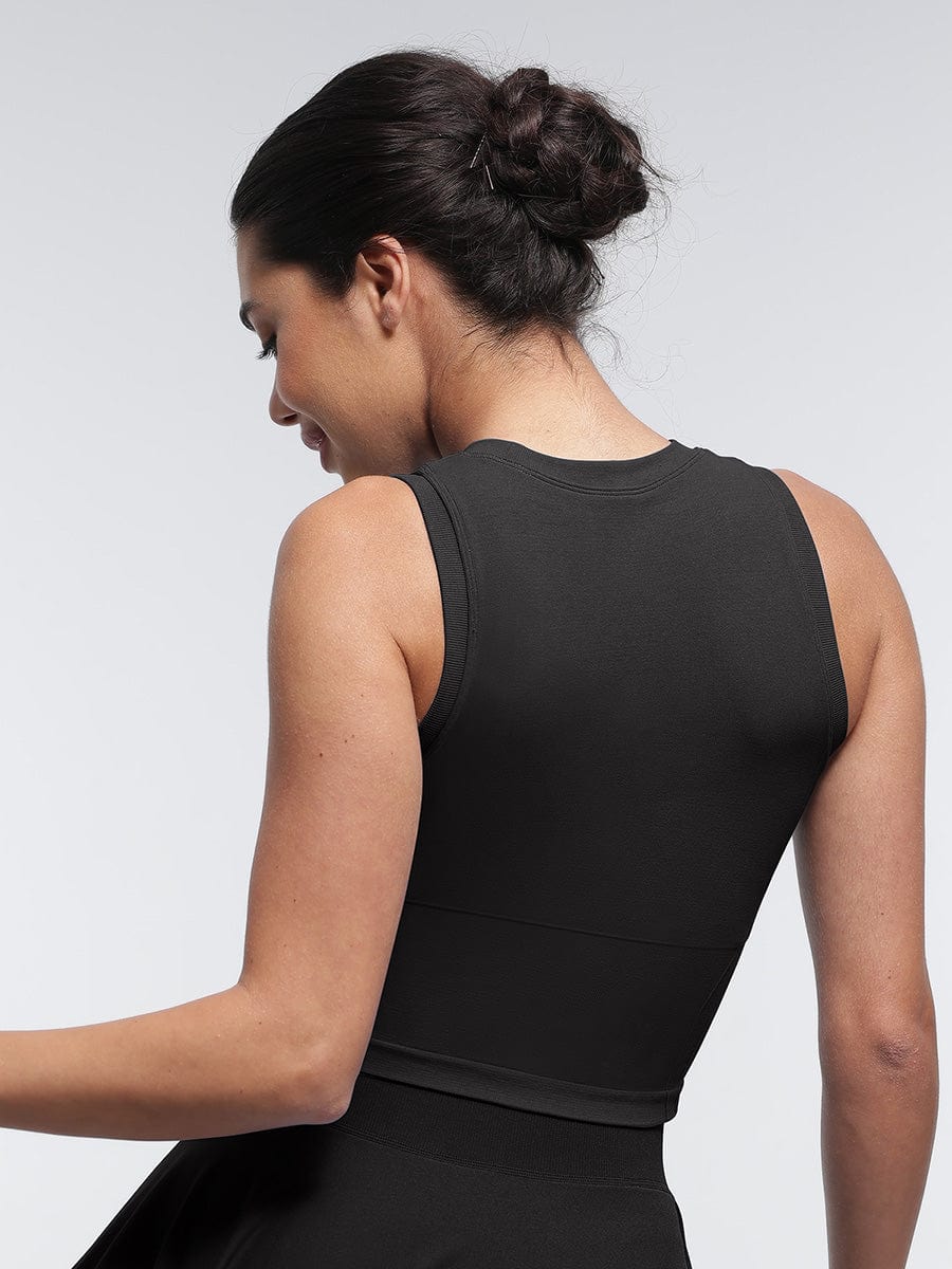 גופיית ספורט מחטבת Seamless עם תמיכת חזה וקאפים נשלפים