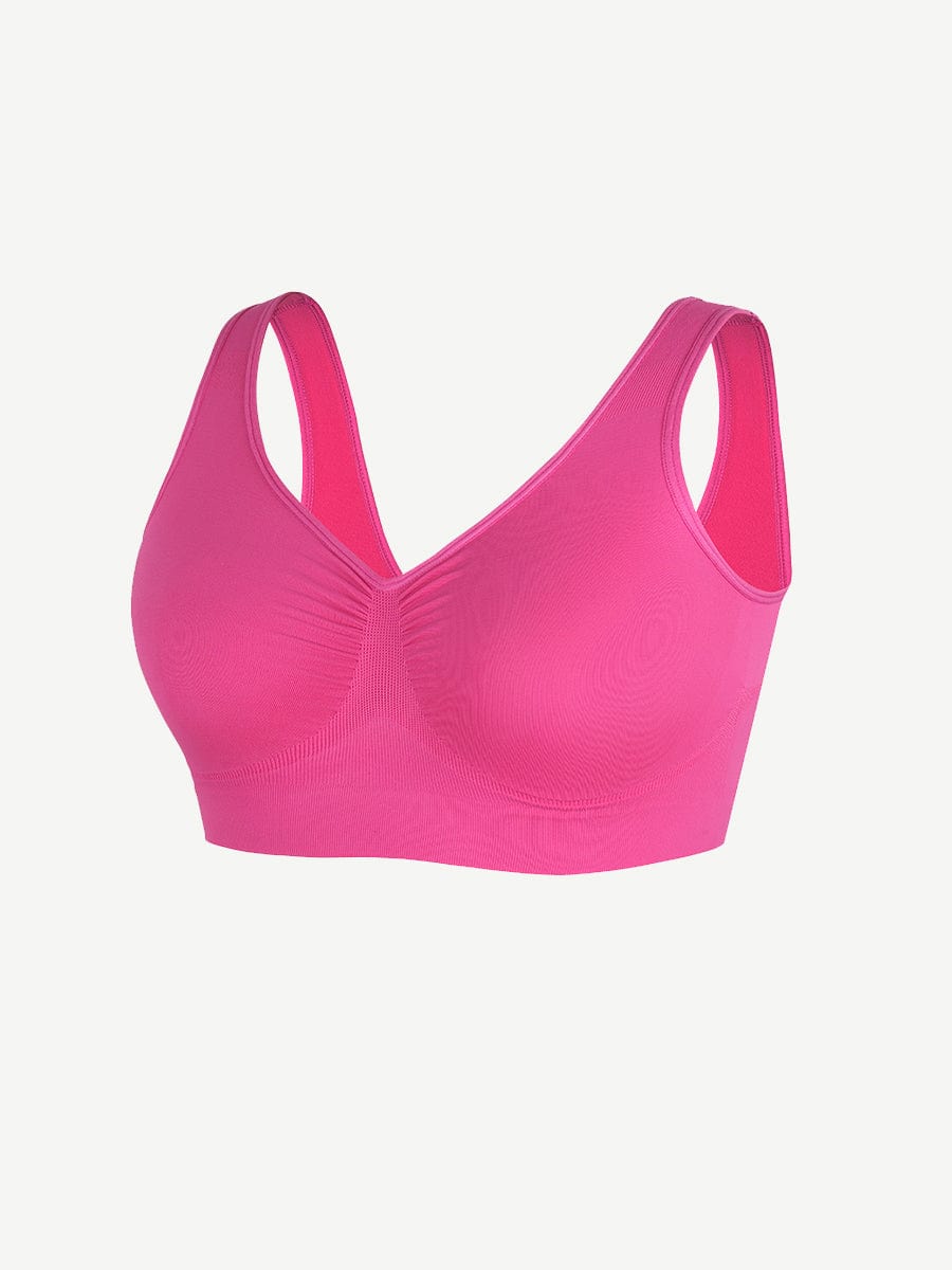 חזייה מחטבת Seamless עם תמיכת חזה וגב רחב