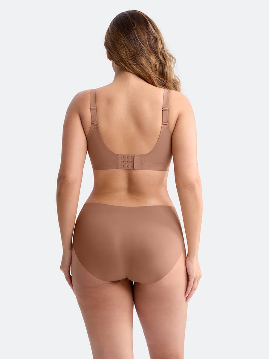 חזיית טי שירט Seamless ללא קשת עם מחשוף עמוק וגב חלק