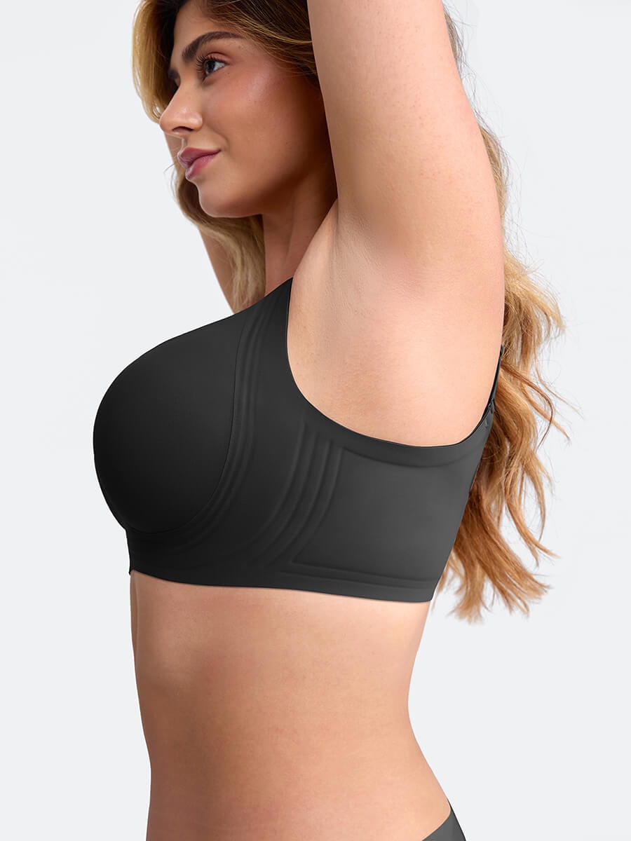 חזיית טי שירט Seamless ללא קשת עם מחשוף עמוק וגב חלק