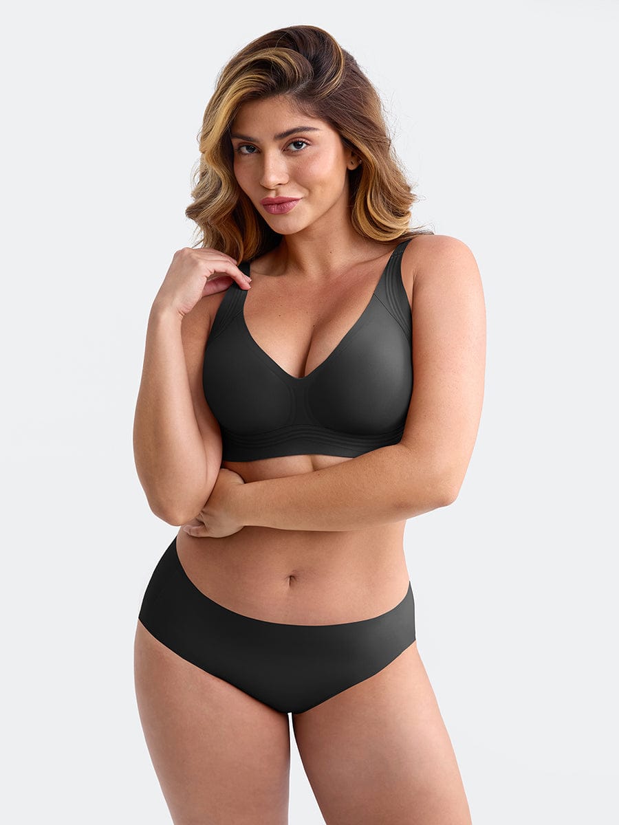 חזיית טי שירט Seamless ללא קשת עם מחשוף עמוק וגב חלק