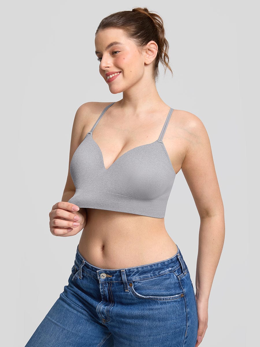 חזיית טי שירט Seamless חצי כיסוי ללא קשת