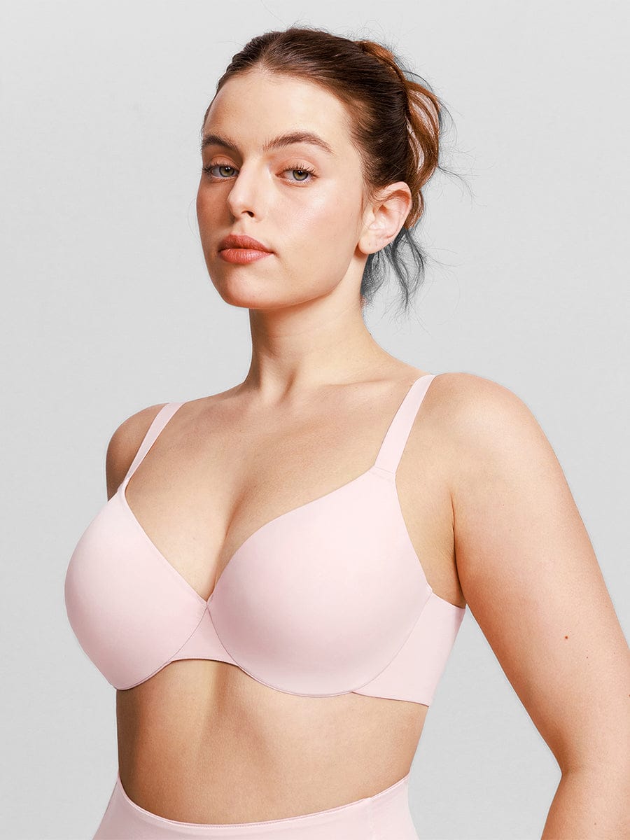 חזיית טי שירט פוש אפ חצי כיסוי עם קשת Seamless וכתפיות מתכווננות