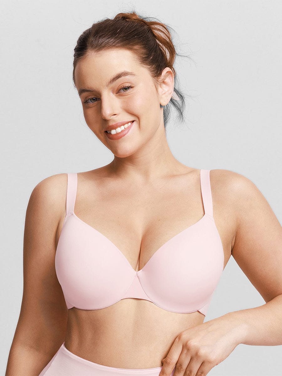 חזיית טי שירט פוש אפ חצי כיסוי עם קשת Seamless וכתפיות מתכווננות