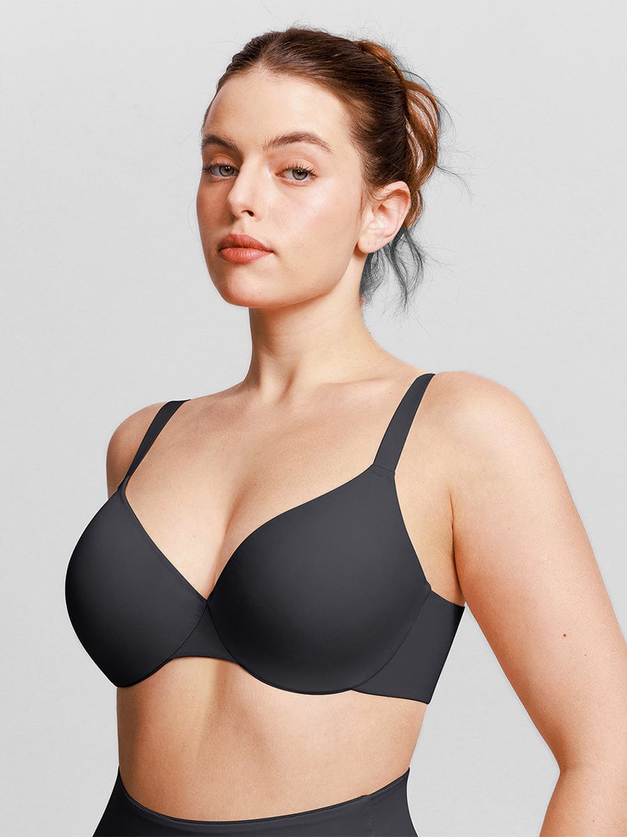 חזיית טי שירט פוש אפ חצי כיסוי עם קשת Seamless וכתפיות מתכווננות