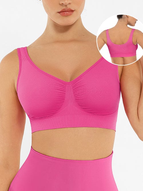 חזייה מחטבת Seamless עם תמיכת חזה וגב רחב