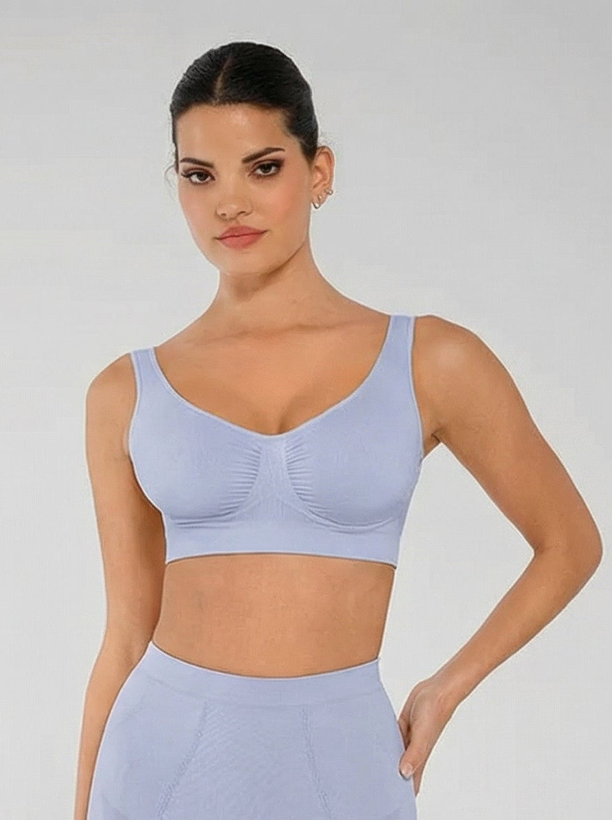 חזייה מחטבת Seamless עם תמיכת חזה וגב רחב