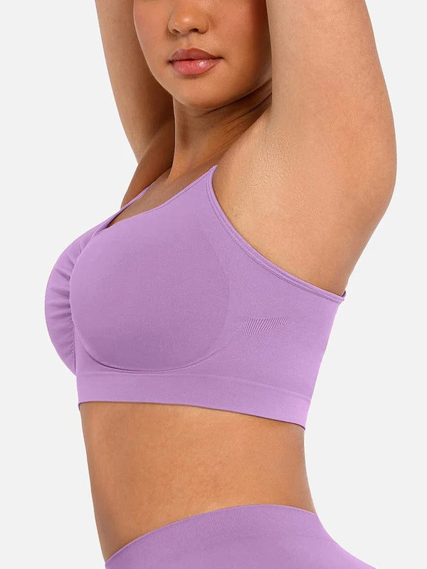 חזייה מחטבת Seamless ללא קשת עם תמיכה וכתפיות מתכווננות