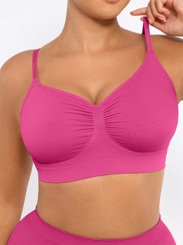 חזייה מחטבת Seamless ללא קשת עם תמיכה וכתפיות מתכווננות