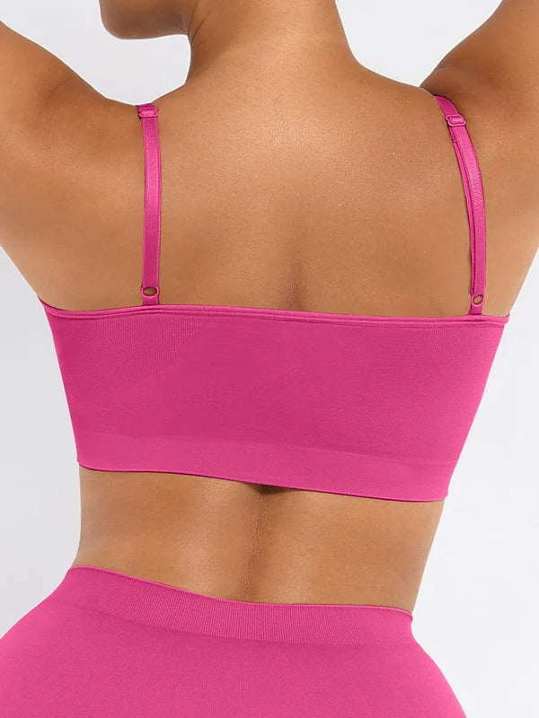 חזייה מחטבת Seamless ללא קשת עם תמיכה וכתפיות מתכווננות