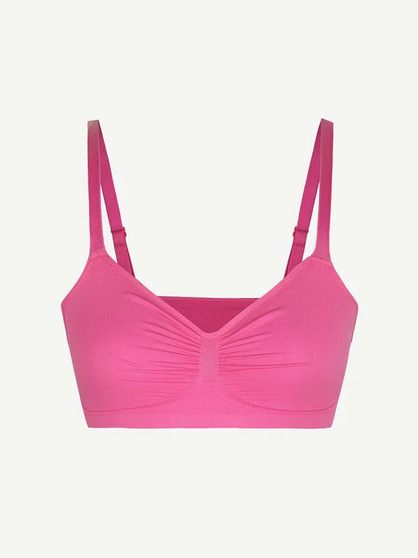 חזייה מחטבת Seamless ללא קשת עם תמיכה וכתפיות מתכווננות
