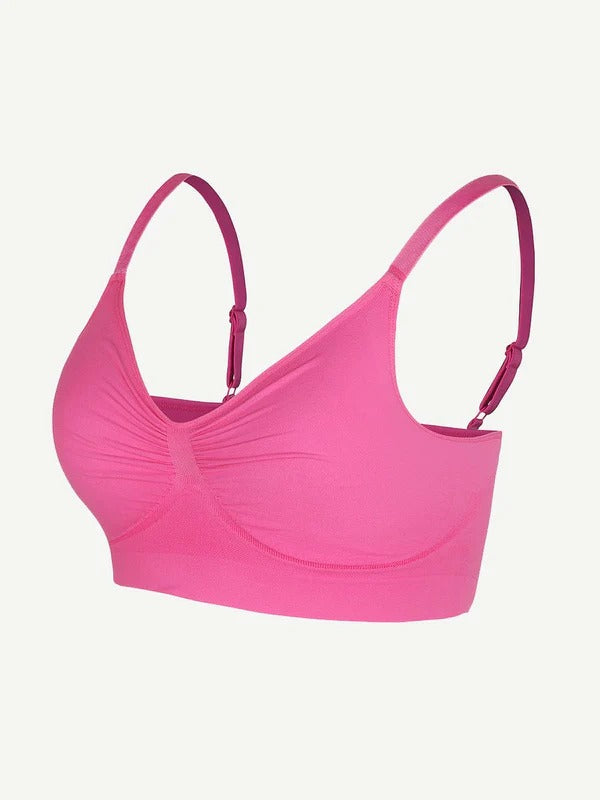 חזייה מחטבת Seamless ללא קשת עם תמיכה וכתפיות מתכווננות