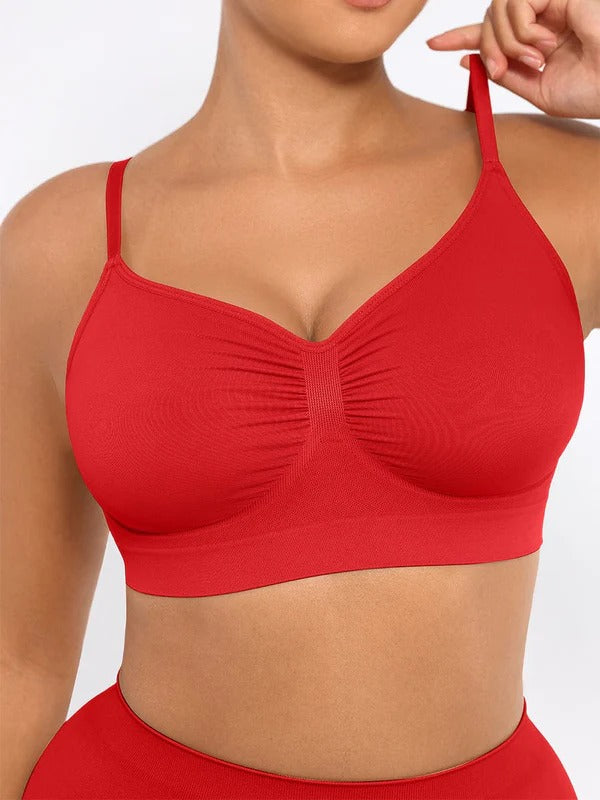 חזייה מחטבת Seamless ללא קשת עם תמיכה וכתפיות מתכווננות