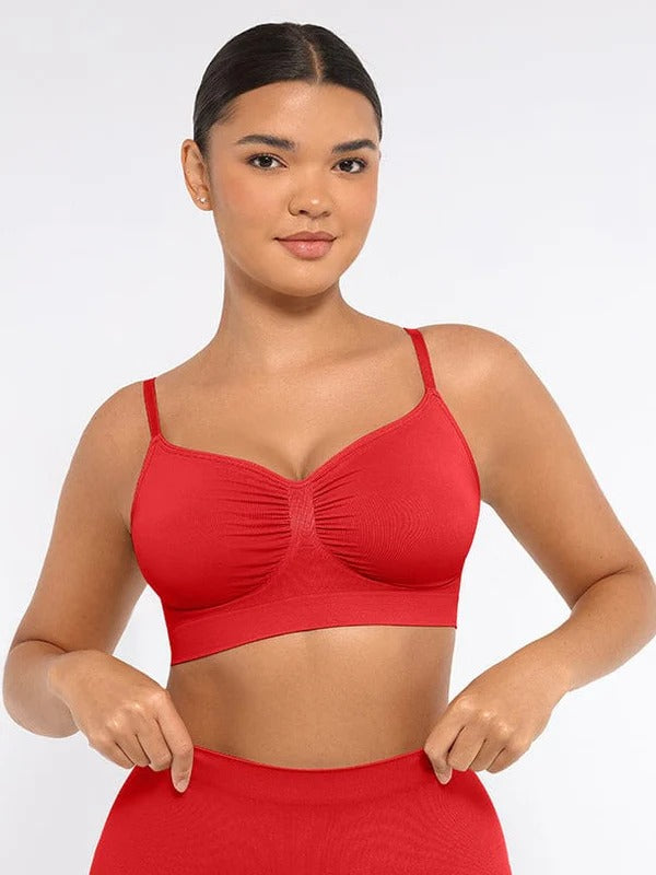 חזייה מחטבת Seamless ללא קשת עם תמיכה וכתפיות מתכווננות