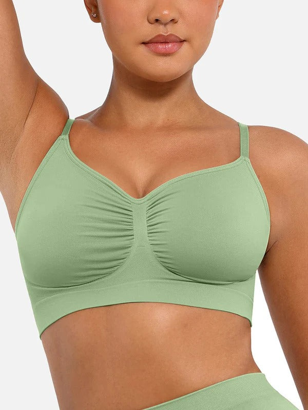 חזייה מחטבת Seamless ללא קשת עם תמיכה וכתפיות מתכווננות