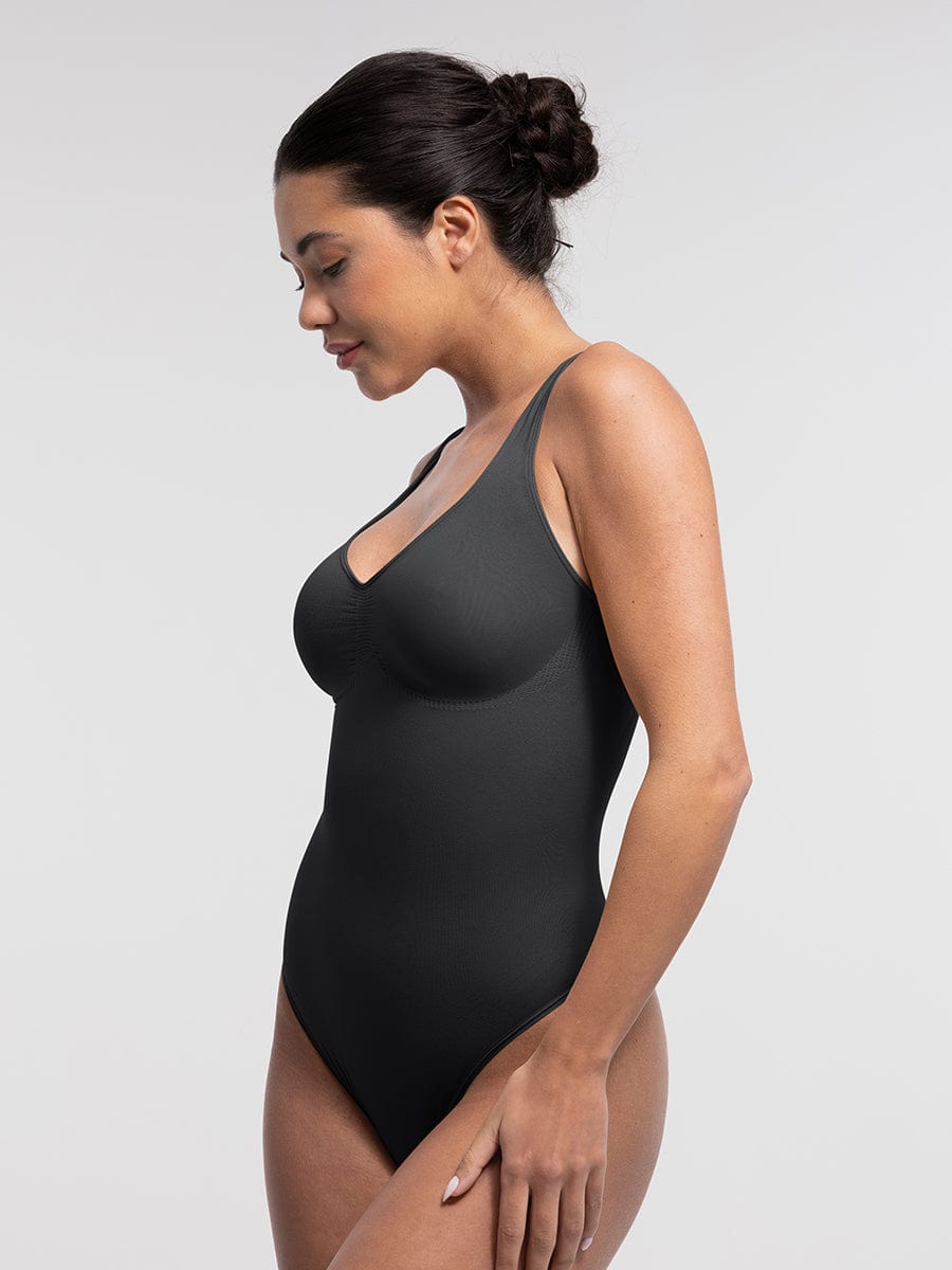 בגד גוף חוטיני מחטב Seamless עם תמיכת חזה וחיטוב מותניים ובטן
