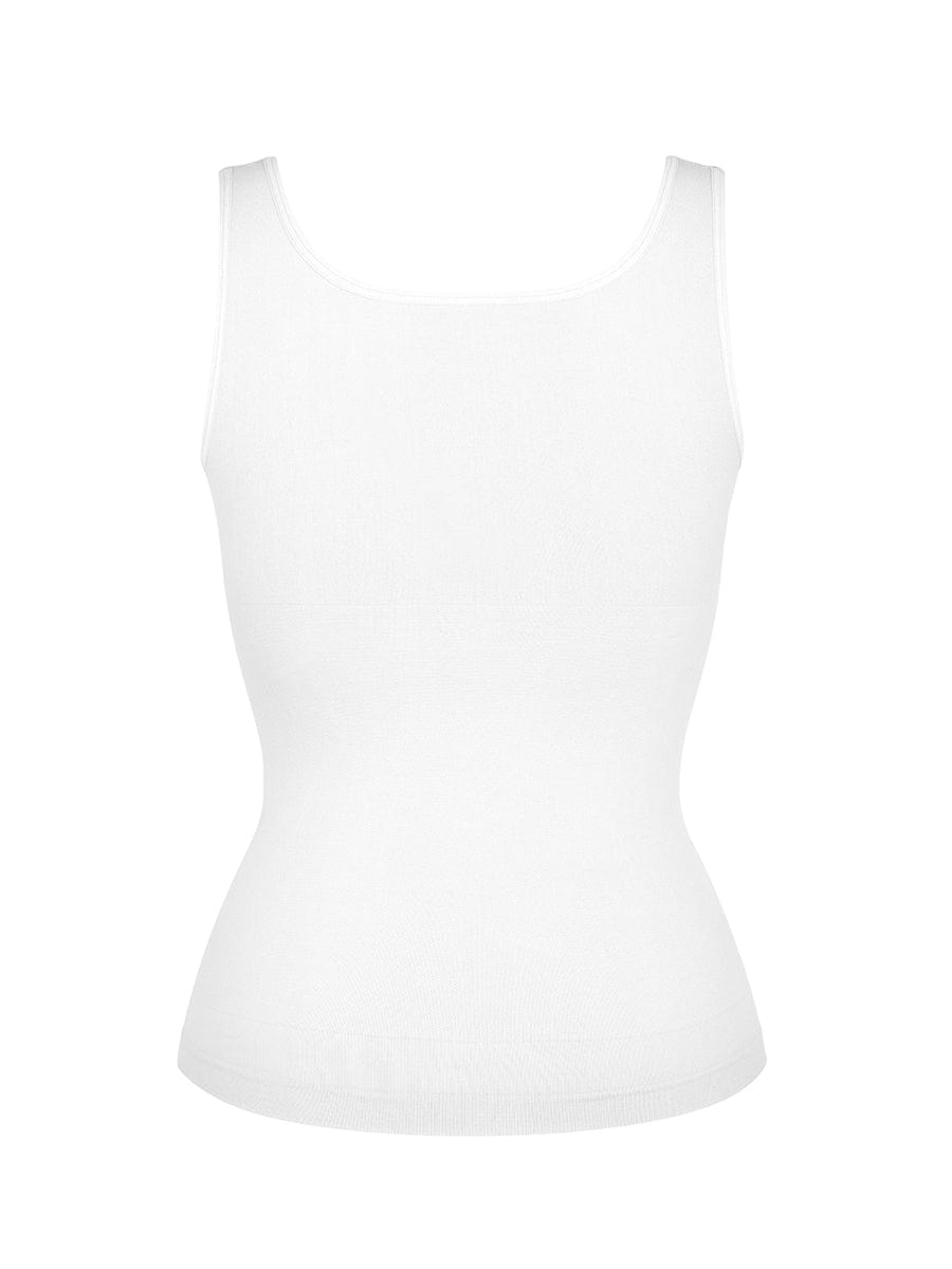 גופייה מחטבת Seamless עם כתפיות עבות תמיכת חזה וחיטוב מותניים ובטן