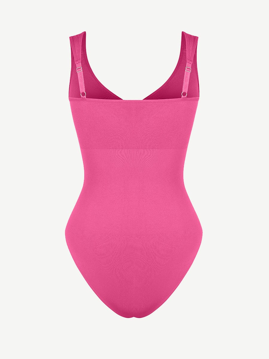בגד גוף מחטב Seamless עם מחשוף יהלום תמיכת חזה חיטוב מותניים בגזרה קלאסית