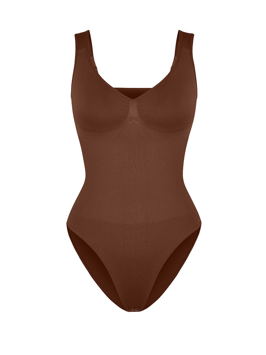 בגד גוף מחטב Seamless עם מחשוף יהלום תמיכת חזה חיטוב מותניים בגזרה קלאסית