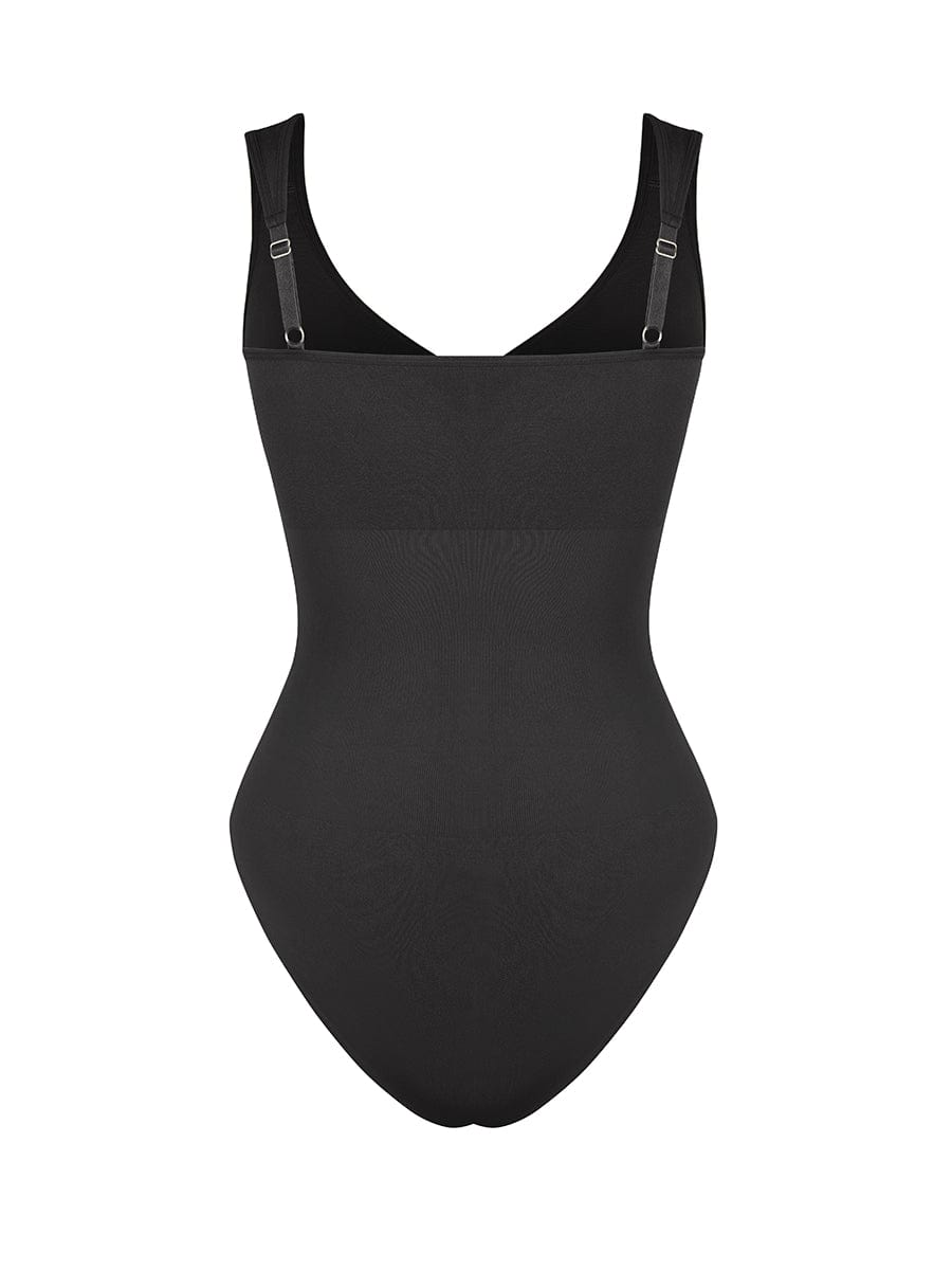 בגד גוף מחטב Seamless עם מחשוף יהלום תמיכת חזה חיטוב מותניים בגזרה קלאסית
