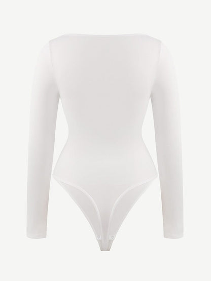Wholesale Seamless Square Neck Long Sleeve 360¡ã Waist Control Thong Bodysuit